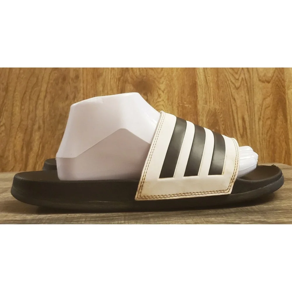 adidas‎ Adilette Comfort Slides Mens Size 9 Shower Sandals Black White